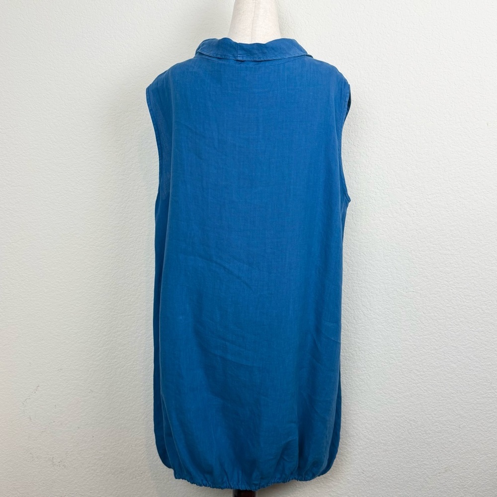 Bryn Walker Cowl Neck Lagenlook Blue 100% Linen Tunic Dress Size XL - Picture 6 of 12